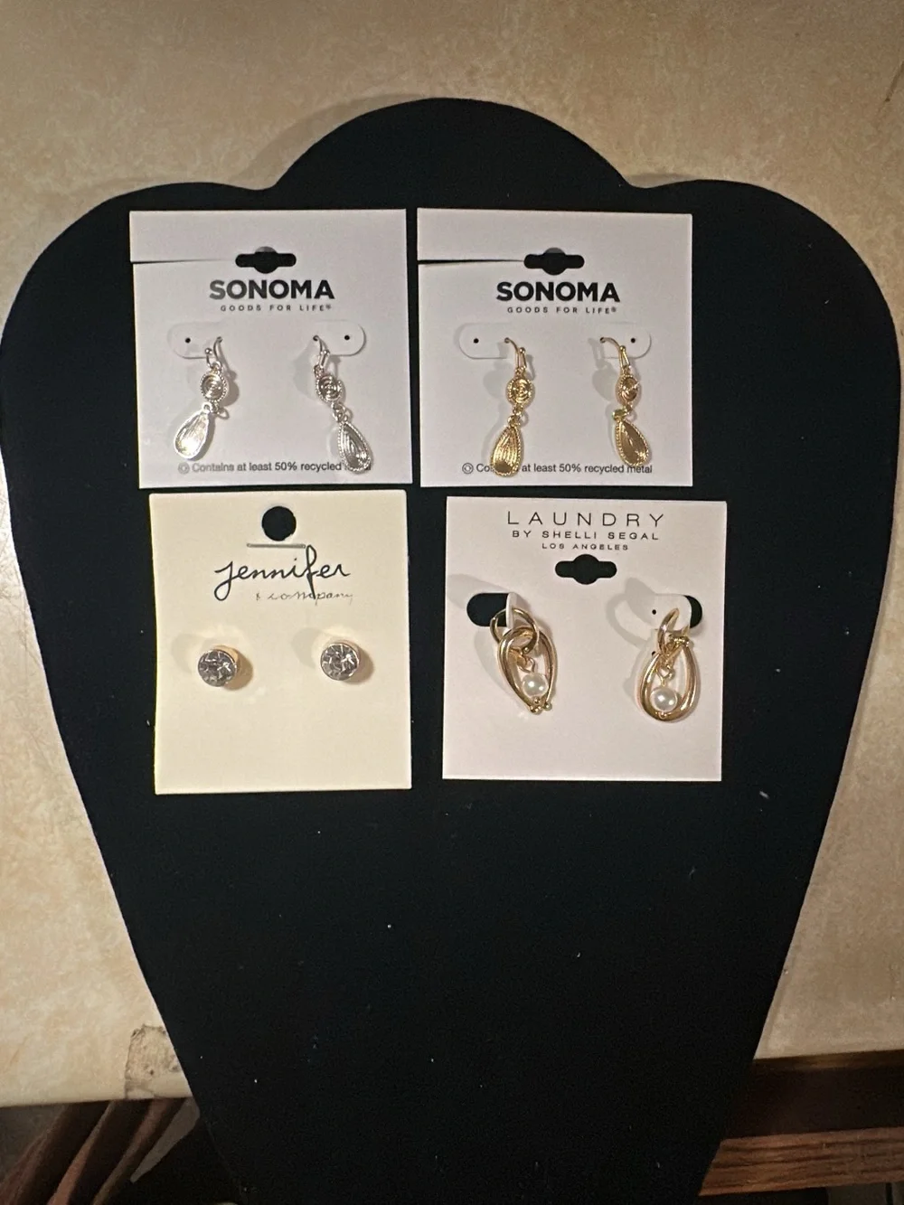 Sonoma, Jennifer &Co, Laundry by Shelli Segal Earrings (4pack)